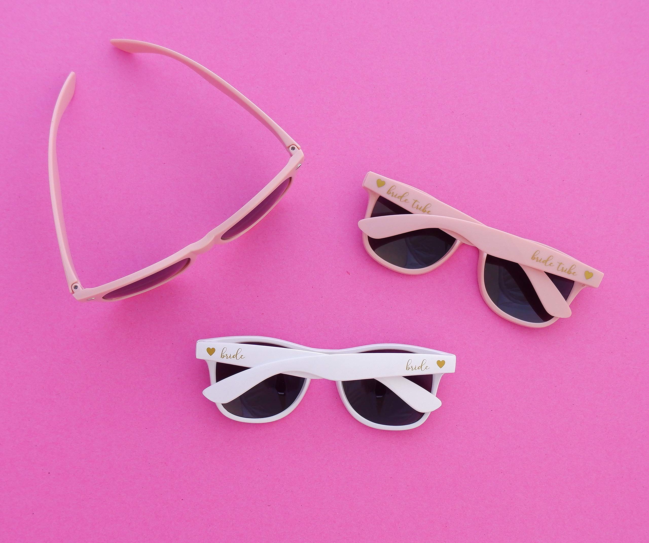 Bachelorette Party Sunglasses for Bride & Bridesmaids - Partay Shenanigans Bride Tribe Shades (1 Bride + 9 Bridesmaids) - Perfect for Wedding Showers, Girls Trips & Bachelorette Getaways