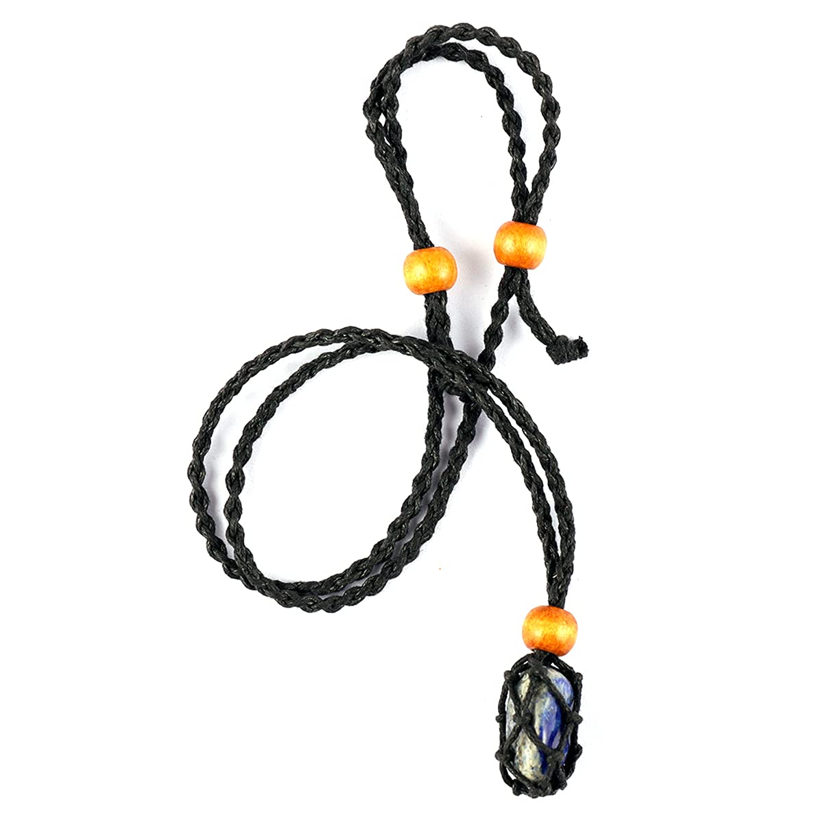 Handmade Adjustable Necklace Cord with Empty Stone Holder - Crystal Quartz Pendant Cage for Raw Stones | Boho Jewelry for Women, Healing Crystal Necklace for Meditation & Spiritual Gifts