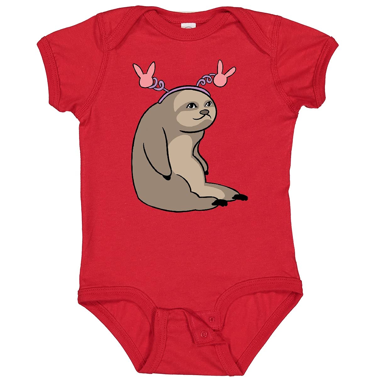 Inktastic Easter Sloth with Pink Bunny Ears Baby Bodysuit - Cute Easter Outfit for Infants & Toddlers - Perfect for Easter Photos, Family Gatherings & Spring Celebrations