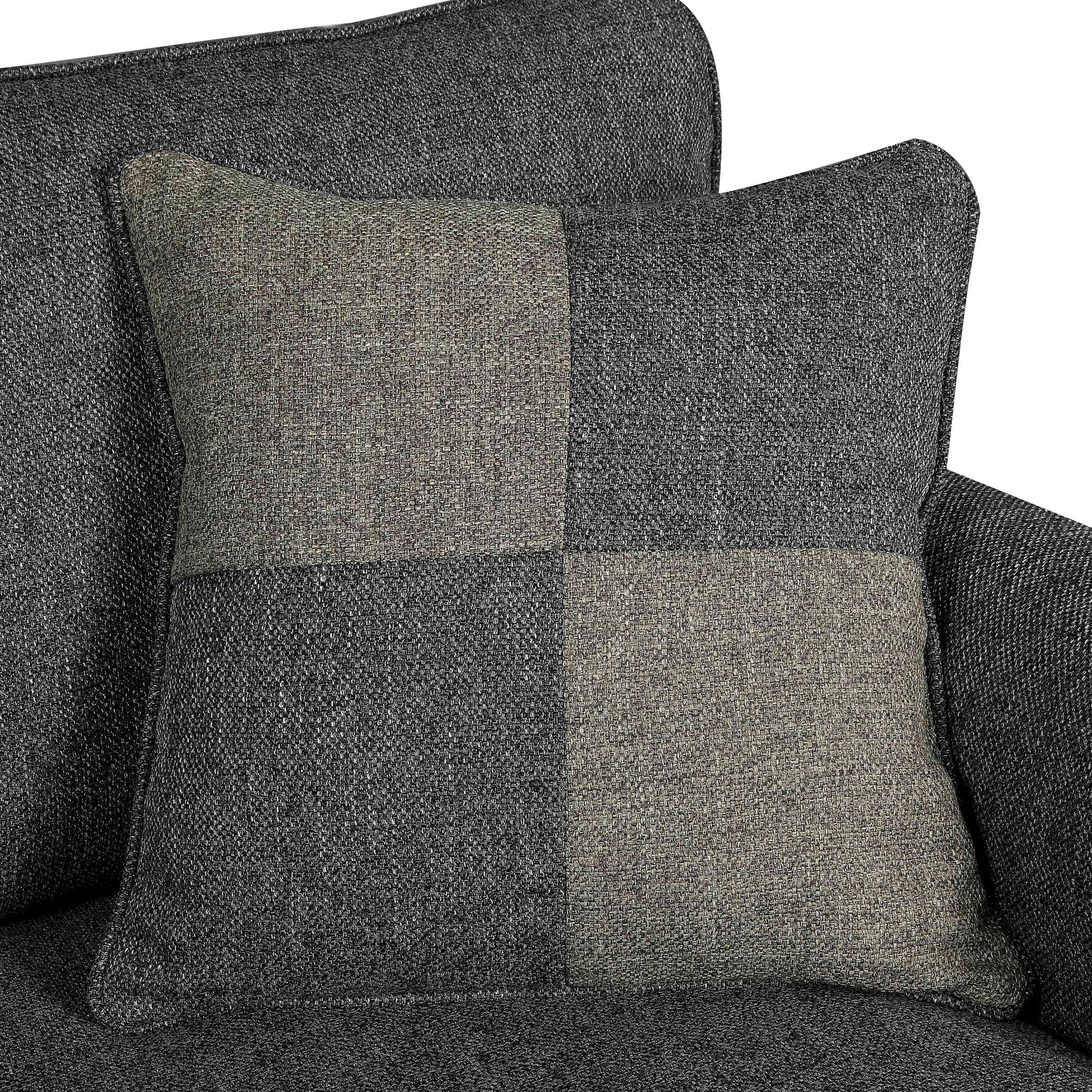 Furniture of America Adella Transitional Fabric Loveseat Sofa - Dark Gray Upholstered Small Couch for Living Room, Apartment & Office