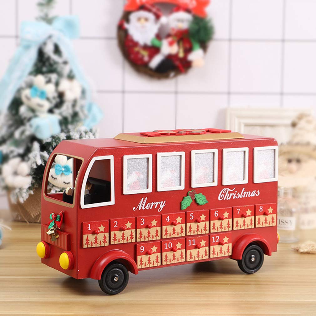 24-Day Christmas Wooden Advent Calendar with Drawers - Holiday Countdown Calendar for Kids, Xmas Decor & Candy Storage Box | Perfect for Home Decor, Gift Giving & Festive Countdown Celebrations