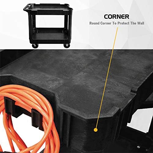Olympia Tools 2-Shelf Rolling Utility Cart 500lbs Capacity - Heavy Duty for Warehouse & Garage