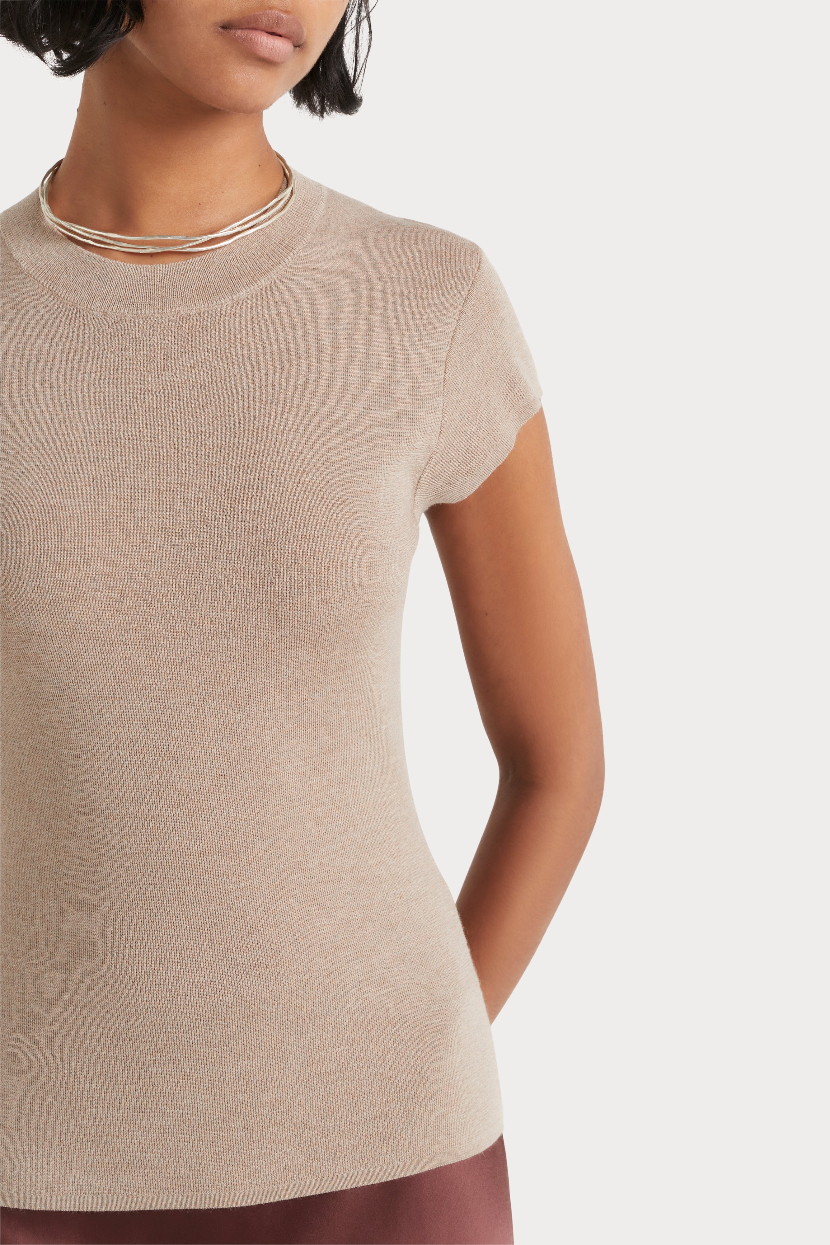 Premium Merino Wool Crew Neck Sweater for Men - Soft & Warm Almond Color - Perfect for Outdoor Adventures & Casual Wear