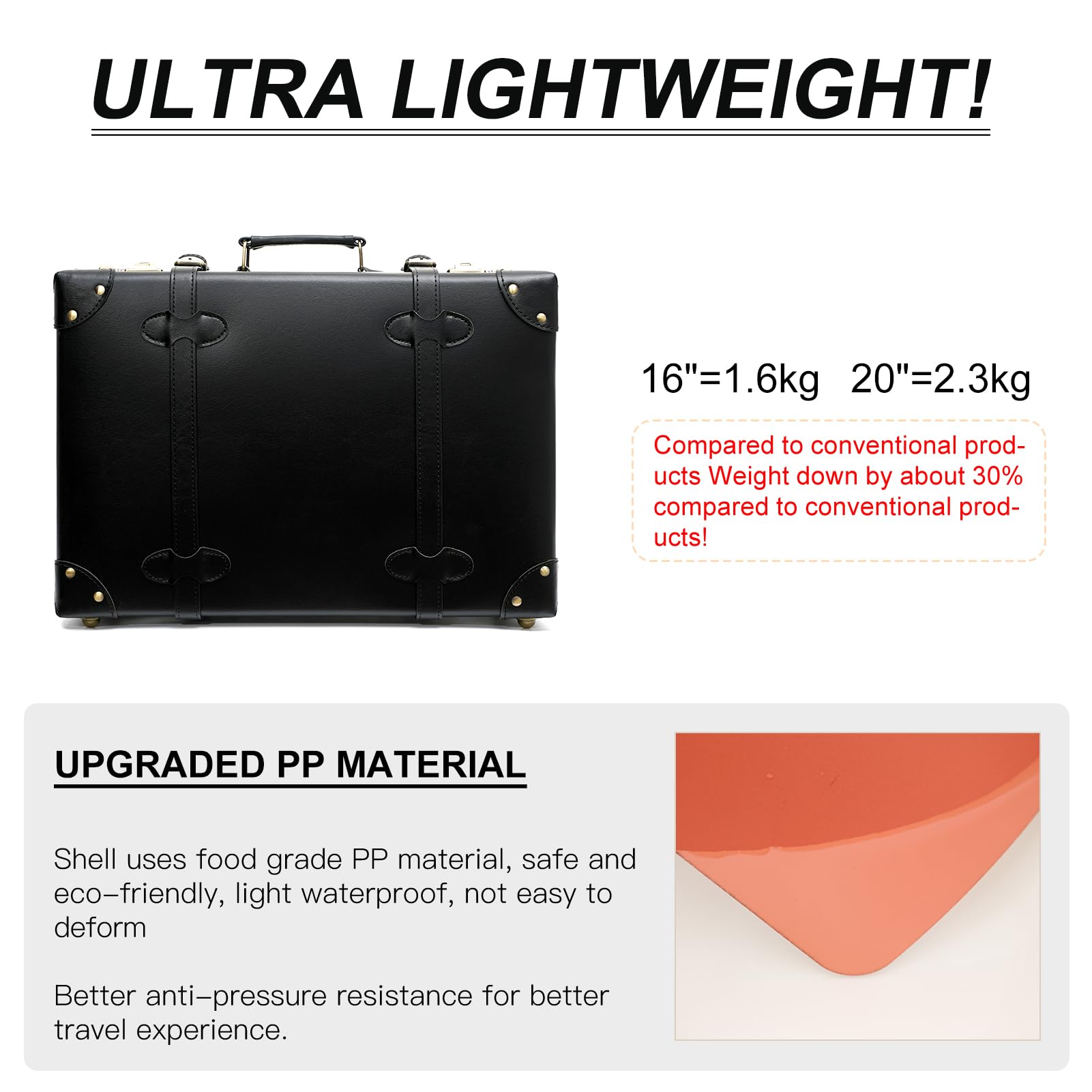 Vintage Leather Carry-On Suitcase - Cute Mini Overnight Trunk with Adjustable Shoulder Strap | Perfect for Weekend Getaways, Business Trips & Airplane Travel