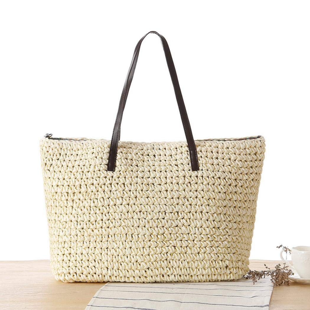 Classic Handwoven Straw Tote Bag - Retro Shoulder Bag for Women | Beach Travel, Shopping & Daily Use | Eco-Friendly & Stylish Accessory