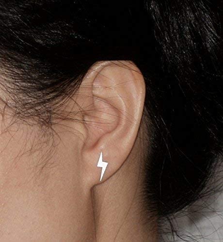 Sterling Silver Lightning Bolt Earrings for Women - Hypoallergenic Stud Earrings for Everyday Wear, Gifts & Fashion Accessories