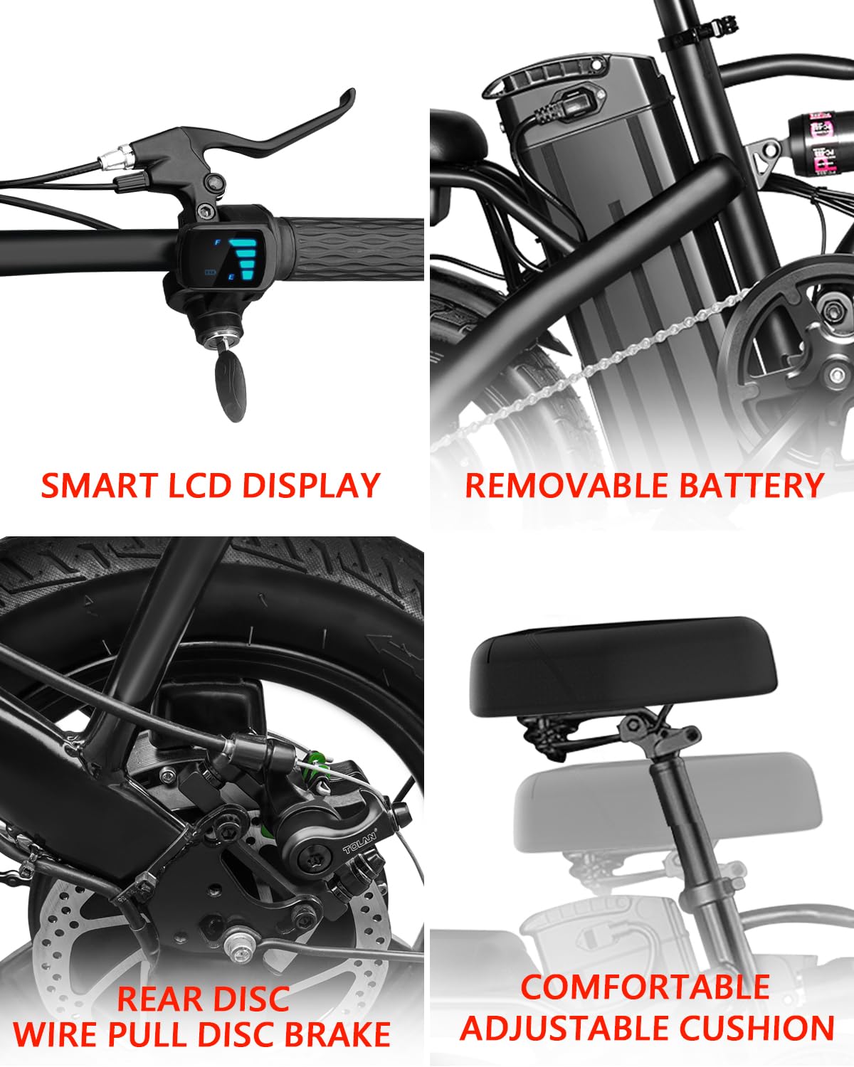 **Electric Bike for Adults - 350W Motor, 15 MPH, 15° Uphill, 25 Miles PAS Range, 280.8Wh Battery, Folding Ebike with Shock Absorbers - Perfect for Commuting, Off-Road & Urban Adventures**