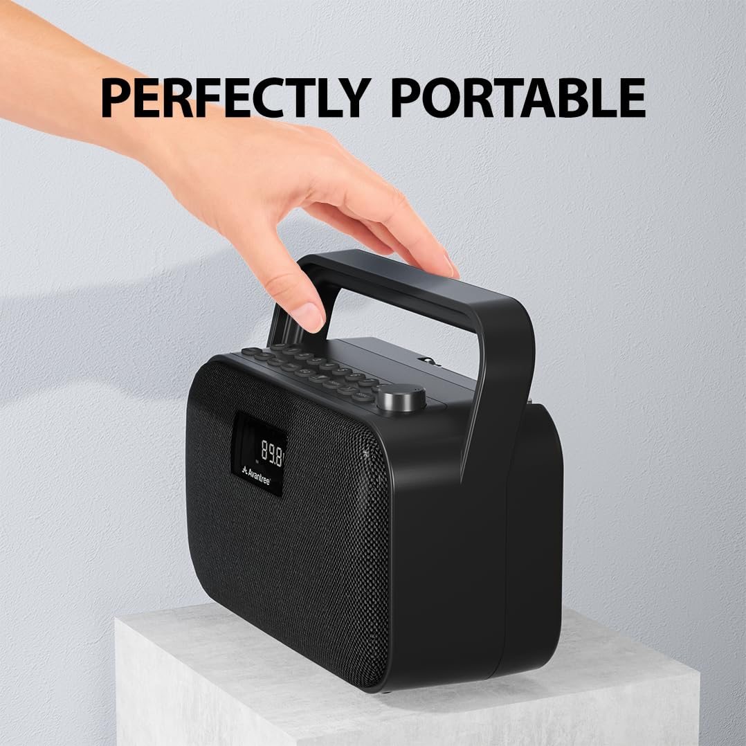Avantree PowerByte - 便携式30W立体声蓝牙音箱，带数字FM收音机、SD卡播放器、20小时续航、扩展范围，无线有线两用，U盘播放器 - 适用于户外聚会、家庭娱乐和旅行
