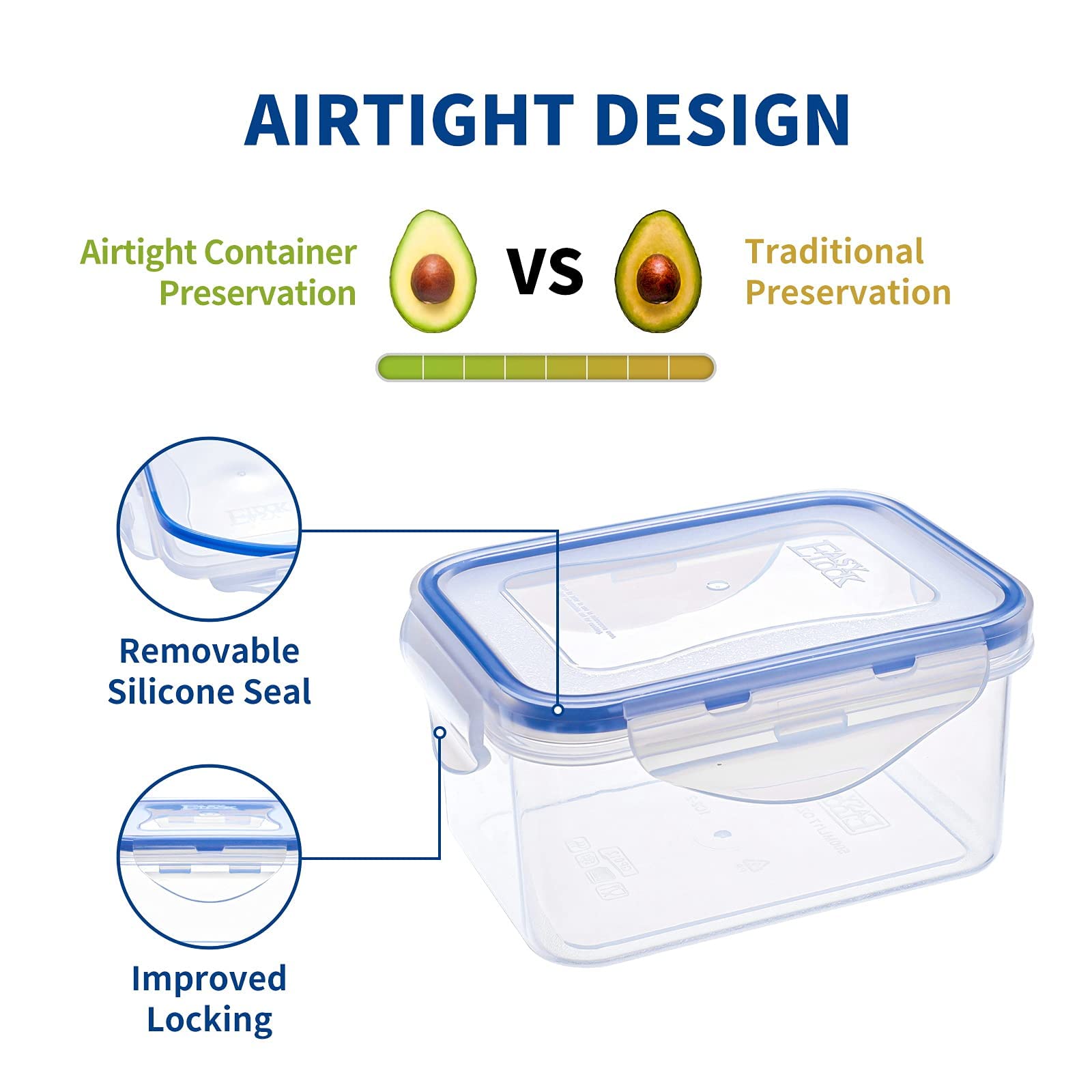 **EASYLOCK 6-Pack 500ML Airtight Food Storage Containers with Lids – Reusable Meal Prep Containers, Freezer-Safe Plastic Food Boxes for Snacks, Leftovers & Kitchen Organization – Perfect for Meal Prep, Office Lunch & Food Storage**
