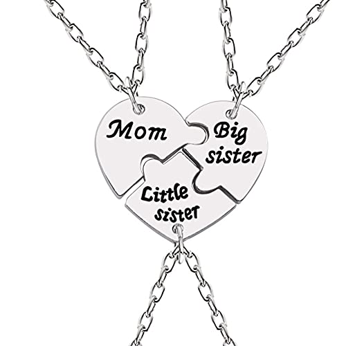 Mom and Daughter Necklace Set - 3 Piece Matching Jewelry for Women & Girls | Christmas, Birthday Gifts for Mom, Sister, Grandma | Perfect for Mother's Day, Family Events & Special Occasions