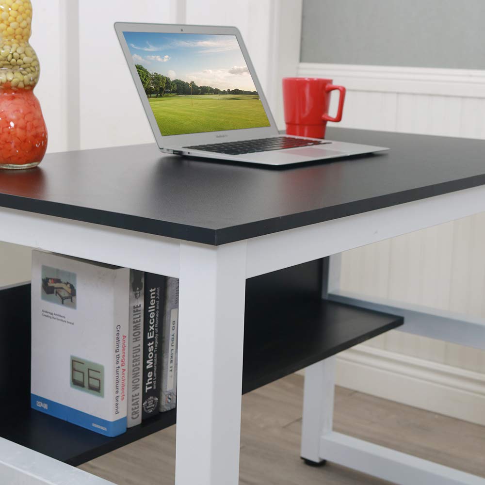 Modern Writing Desk for Home Office - Ergonomic Study Desk with Storage | Perfect for Remote Work, Online Classes & Small Spaces