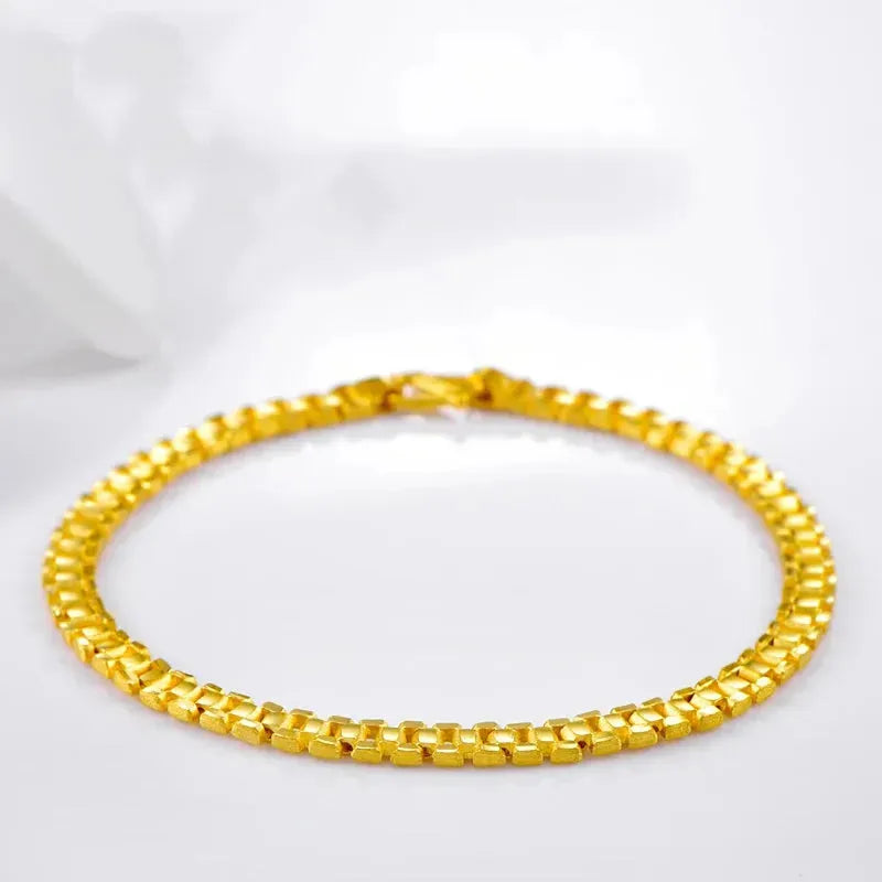 24K Pure Gold Bracelet for Women - 999 Solid Real Gold Bangle - Elegant Romantic Classic Jewelry Gift for Anniversary, Valentine's Day & Special Occasions - Trendy Luxury Fashion Accessory 2023