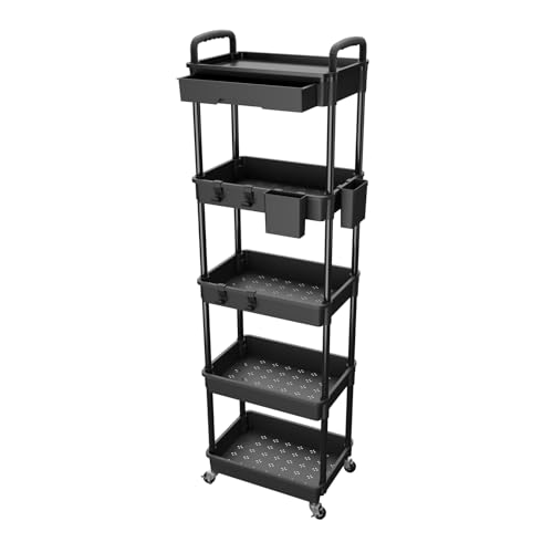 Black 5 Tier With Drawer