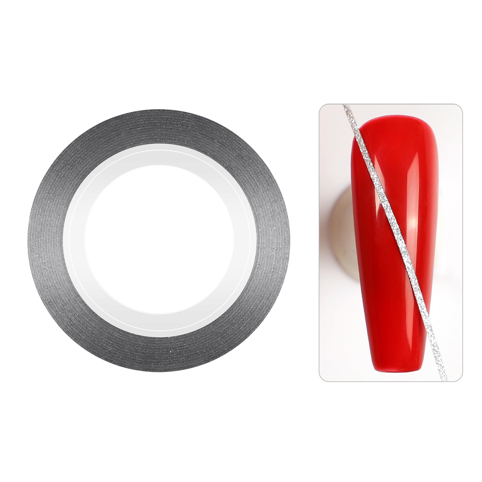 Silver Frosted Nail Art Striping Tape - DIY Manicure Decoration Stickers for Nail Design | Perfect for Salon, Home Use & Party Nail Art