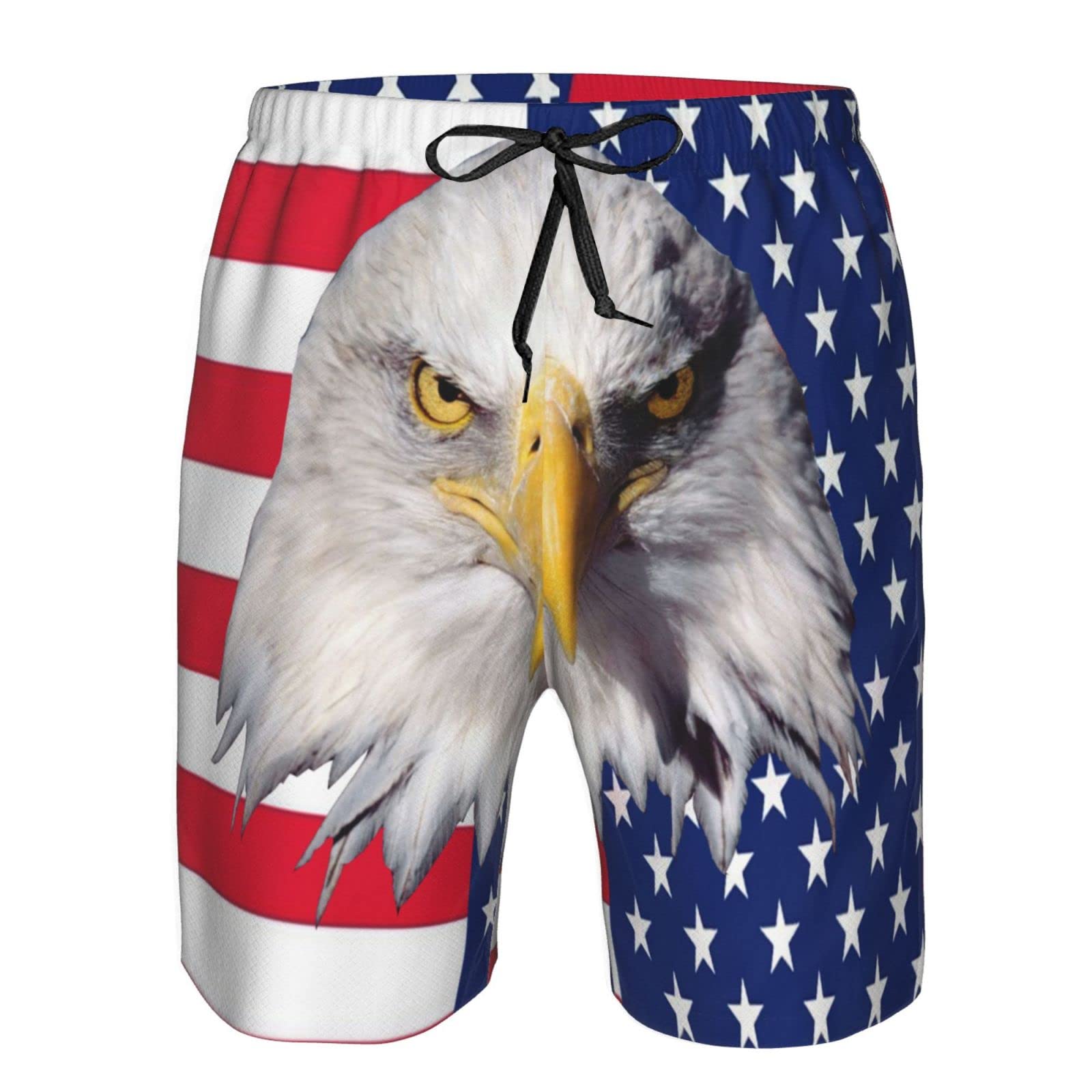 **Men's Quick Dry Swim Trunks with Pockets - American Flag Design Beach Shorts for Swimming, Surfing & Vacation | Comfortable Bathing Suit for Pool, Ocean & Water Sports**