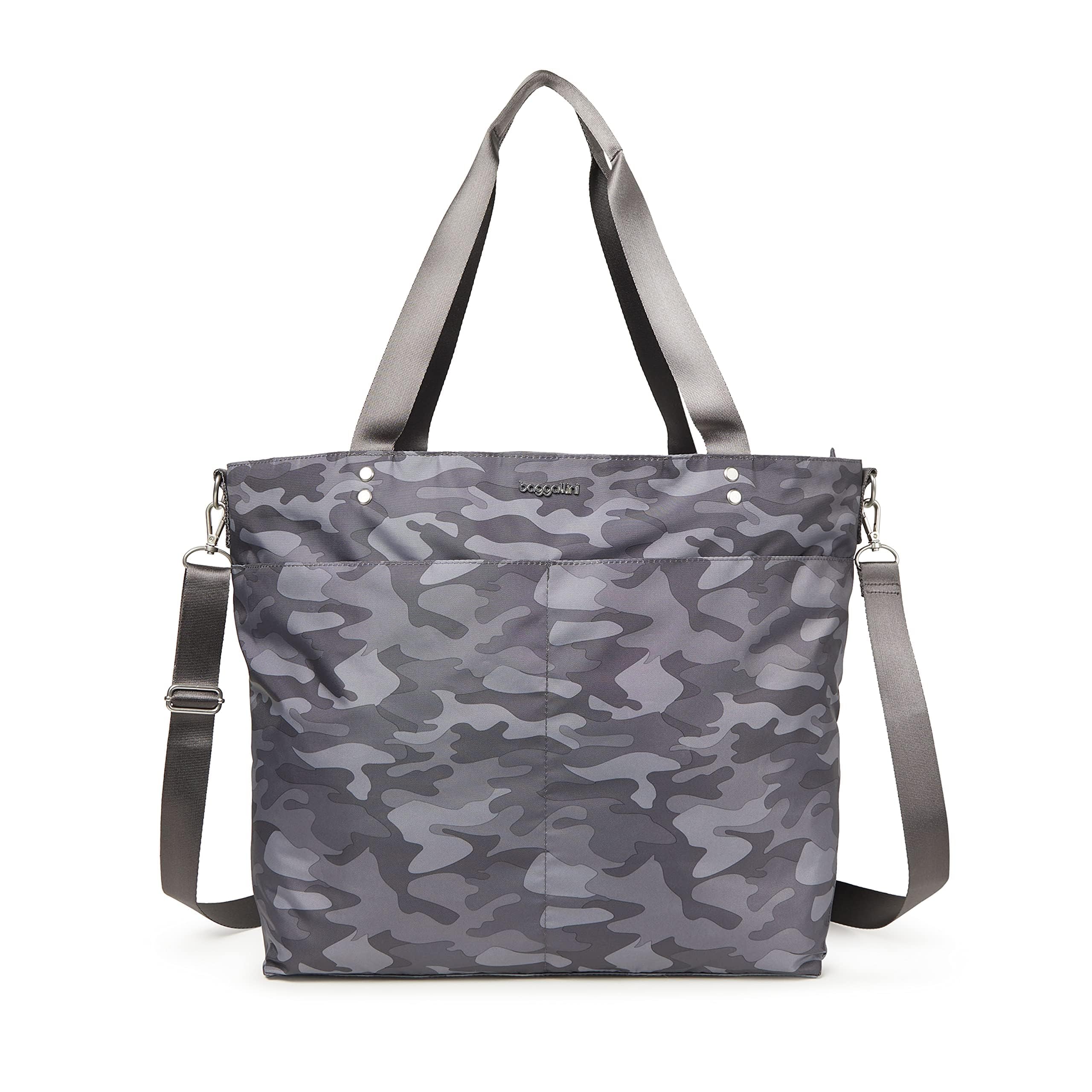 Stylish Large Nylon Tote Bag for Women - Lightweight Travel Weekender with Zipper Top & Luggage Sleeve - Perfect for Beach, Gym, Work and Airplane Personal Item Carry-On