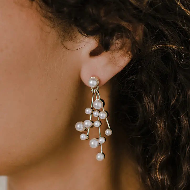 E2165 Bridal Pearl Earrings – Elegant Wedding Jewelry for Brides, Bridesmaids & Formal Events | Perfect for Weddings, Prom & Special Occasions