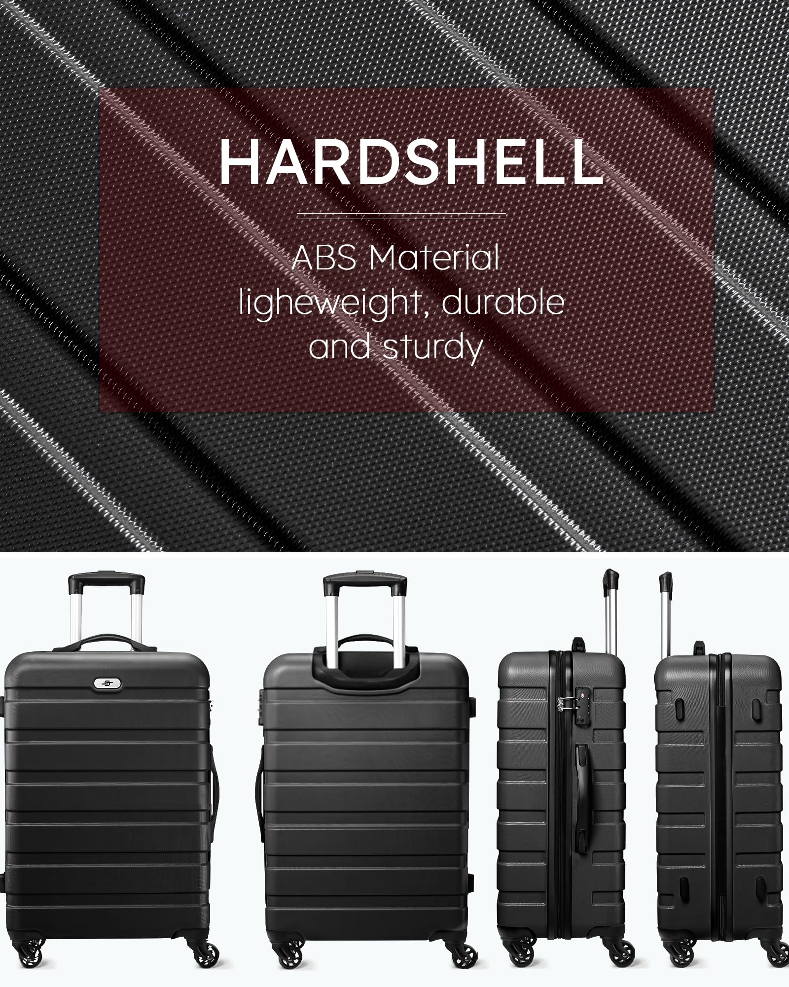 Suitour 2-Piece Hard Shell Luggage Set with Spinner Wheels & TSA Lock - 20