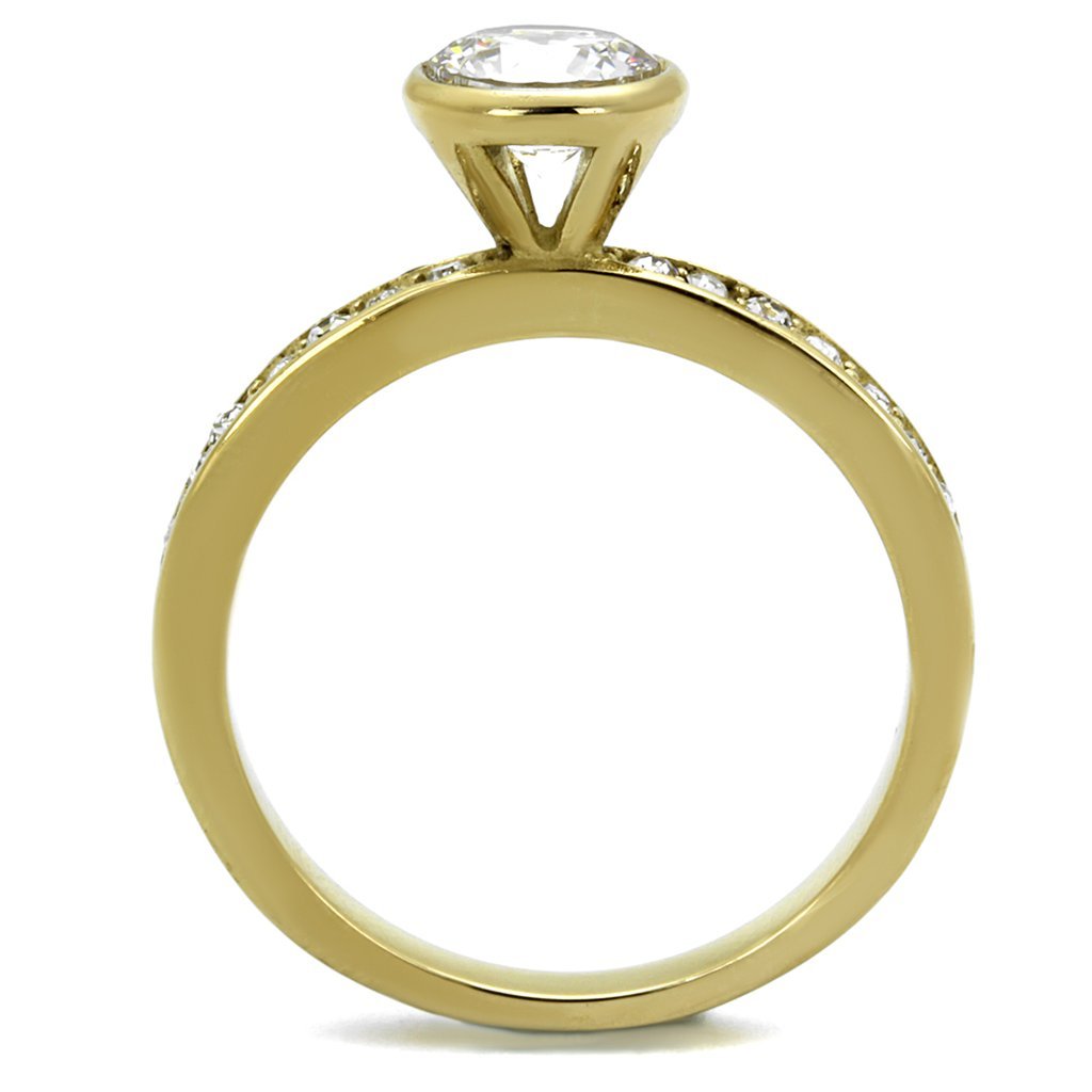 Marimor .91ct CZ Gold Plated Engagement Ring for Women - Size 5-10 for Weddings & Proposals