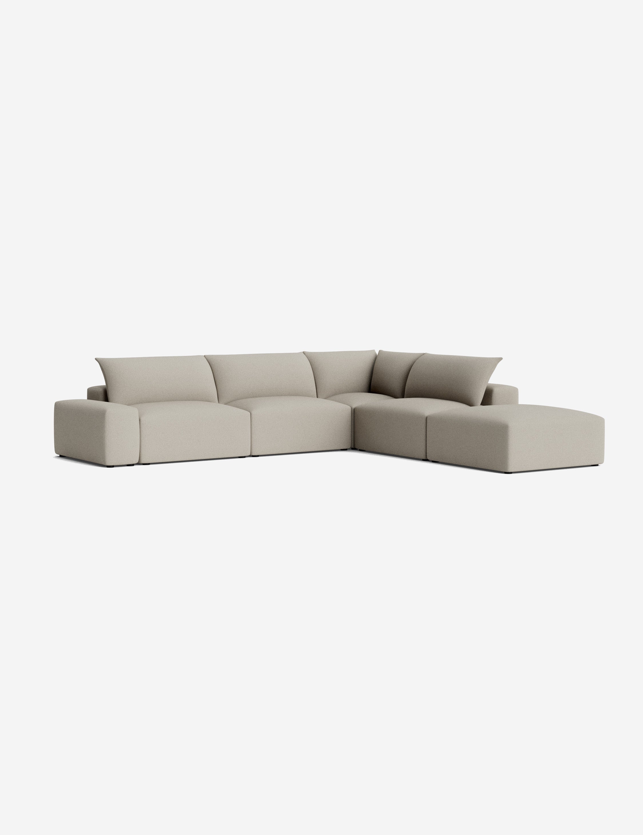 Brinley Chaise Sectional Sofa - Modern L-Shaped Couch with Chaise Lounge for Living Room, Family Room & Home Theater | Comfortable Fabric Upholstery