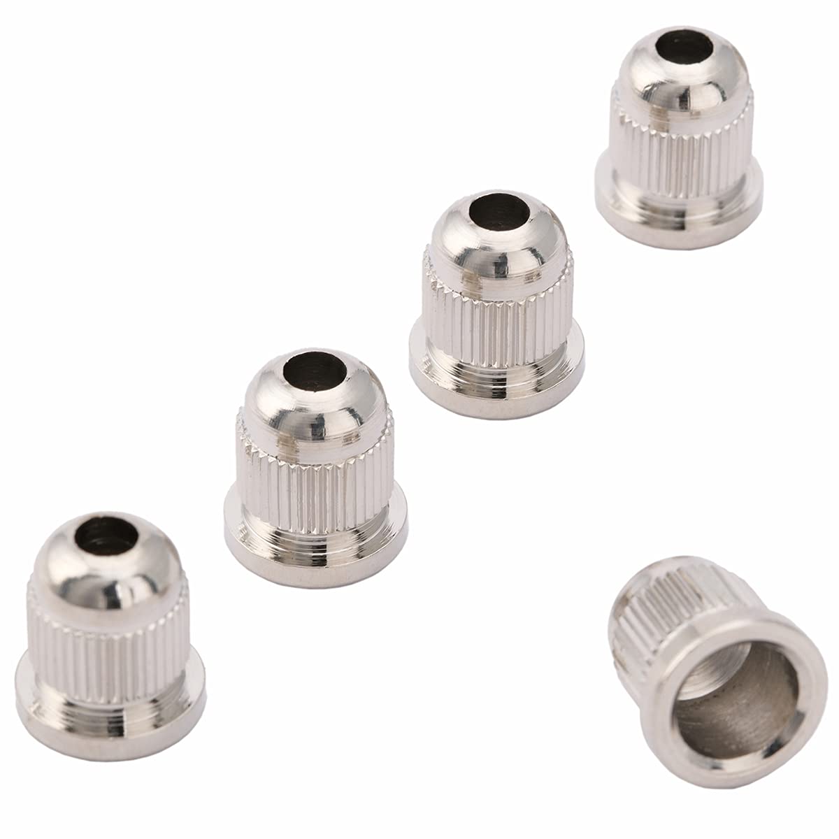Musiclily Pro 13.2mm Steel Bass String Ferrules - Nickel String Through Body Ferrules for 4/5 String Electric Bass (Set of 5) - Perfect for Guitar Repair & Bass Upgrades