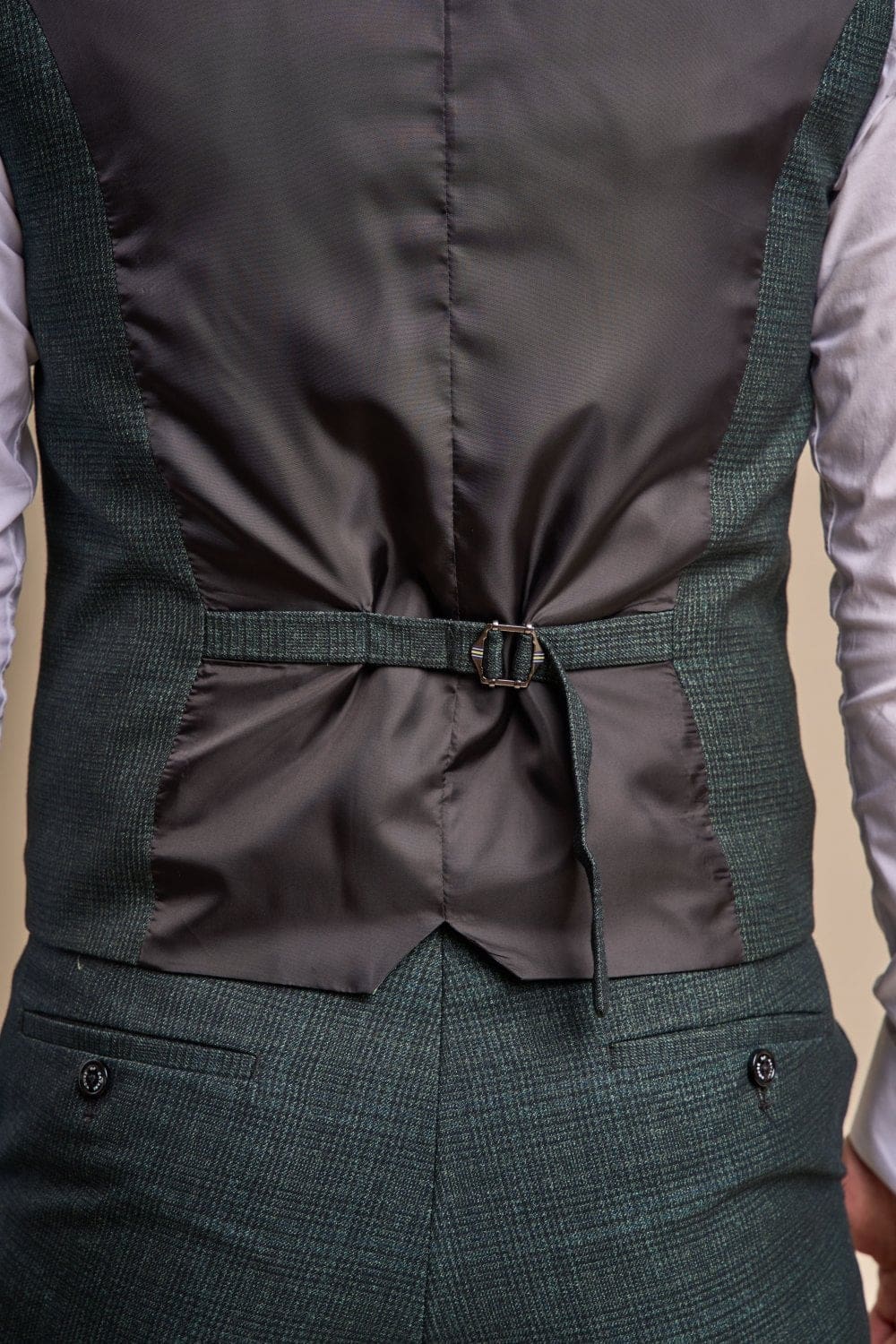 Cavani Caridi Men's Olive Tweed Waistcoat Vest | Slim Fit Formal Vest for Weddings & Business | Premium Wool Blend Waistcoat for Groom, Groomsmen & Office Wear