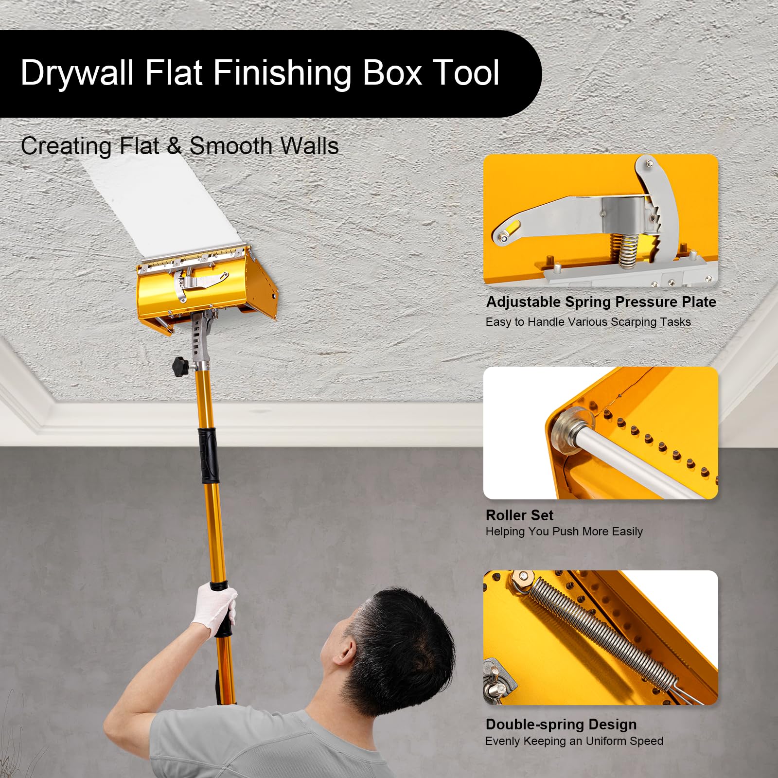 9 Inch Professional Drywall Flat Finishing Box - Perfect for Smooth Wall Repairs & Drywall Finishing Projects