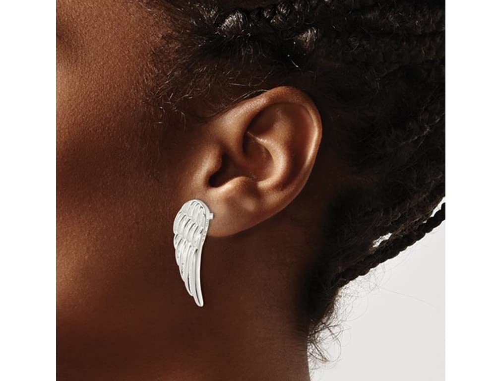Sterling Silver Polished Wings Post Earrings for Women - Elegant & Hypoallergenic Jewelry Gift for Everyday Wear, Parties & Special Occasions