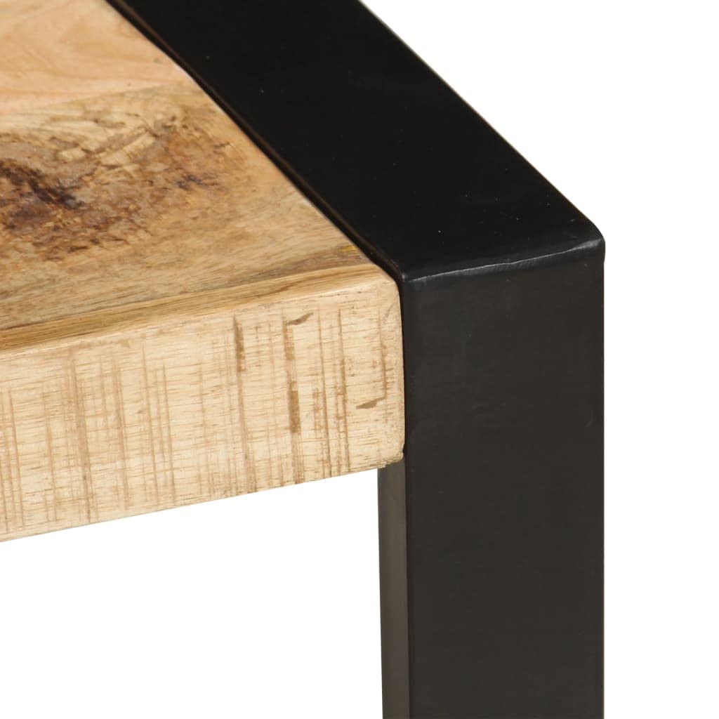 vidaXL Industrial Coffee Table - Solid Mango Wood with Sturdy Steel Legs - Durable & Easy Assembly Living Room Side Table | Perfect for Modern Home Decor, Lounge Furniture & Coffee Shop Style