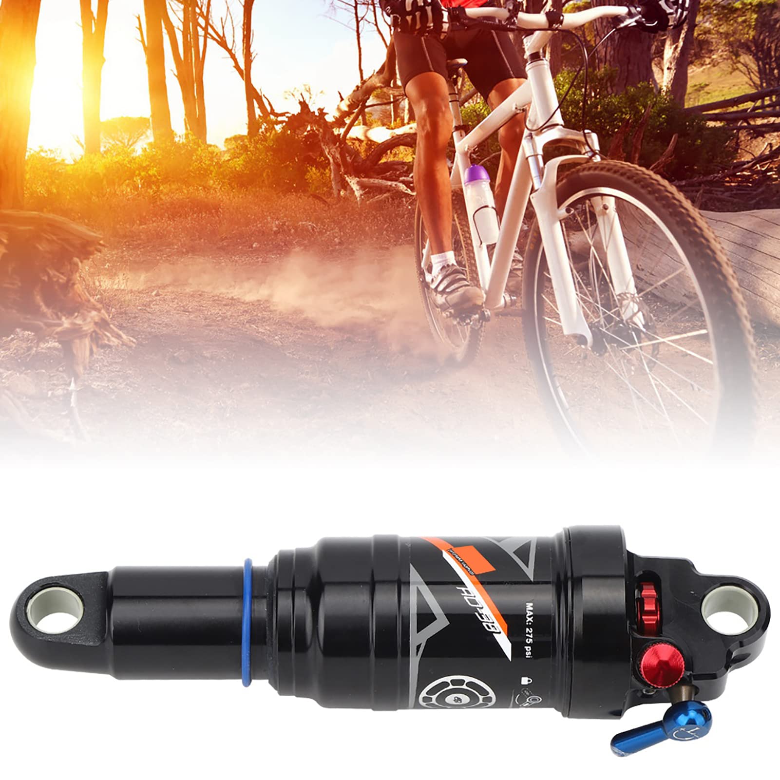 Premium Bike Shock Absorbers - 165mm Rear Air Suspension for Mountain Bikes with Hand Control | Durable Shock Struts for Smooth Off-Road Riding | Perfect for Trail Biking & Downhill Adventures