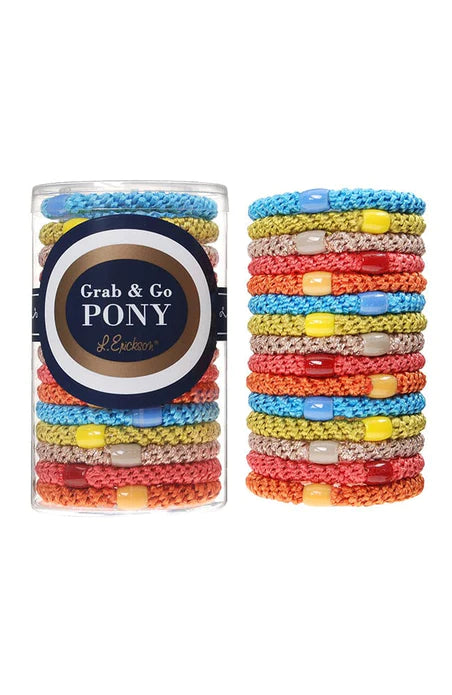 Grab & Go Ponytail Holders - Hair Ties for Women & Girls - Perfect for Beach, Workout, Yoga & Everyday Use