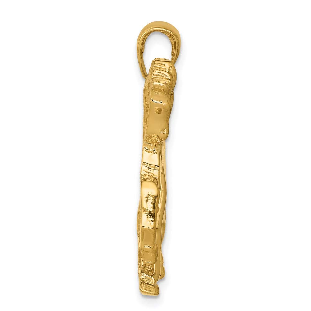 14k Yellow Gold Galloping Horse Pendant - Elegant Jewelry for Women