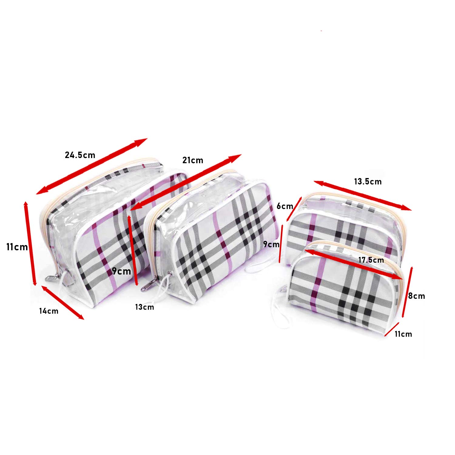 Ankit Traders 4-Piece Clear Travel Toiletry Bag Set - Waterproof Cosmetic Organizer (24x14x11cm) for Makeup, Toiletries & Travel Essentials | Perfect for Vacation, Gym & Airplane Carry-On