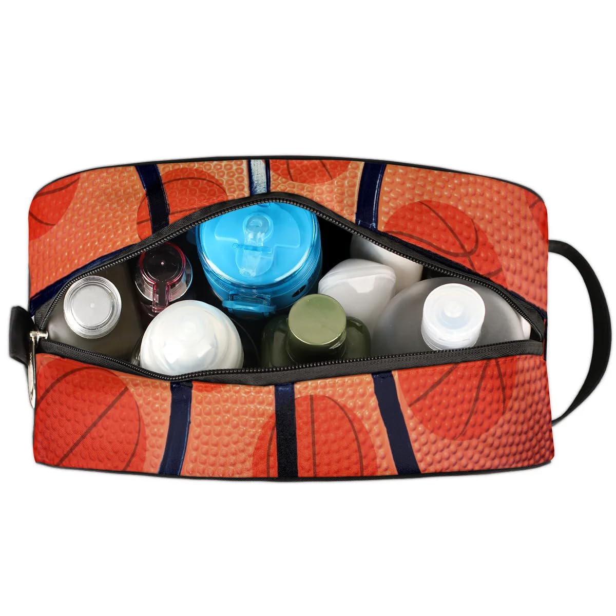Basketball Themed Waterproof Hanging Toiletry Bag for Men & Boys - Travel Cosmetic Organizer, Sports Shaving Kit, Wash Bag - Perfect for Gym, Camping, and Basketball Trips