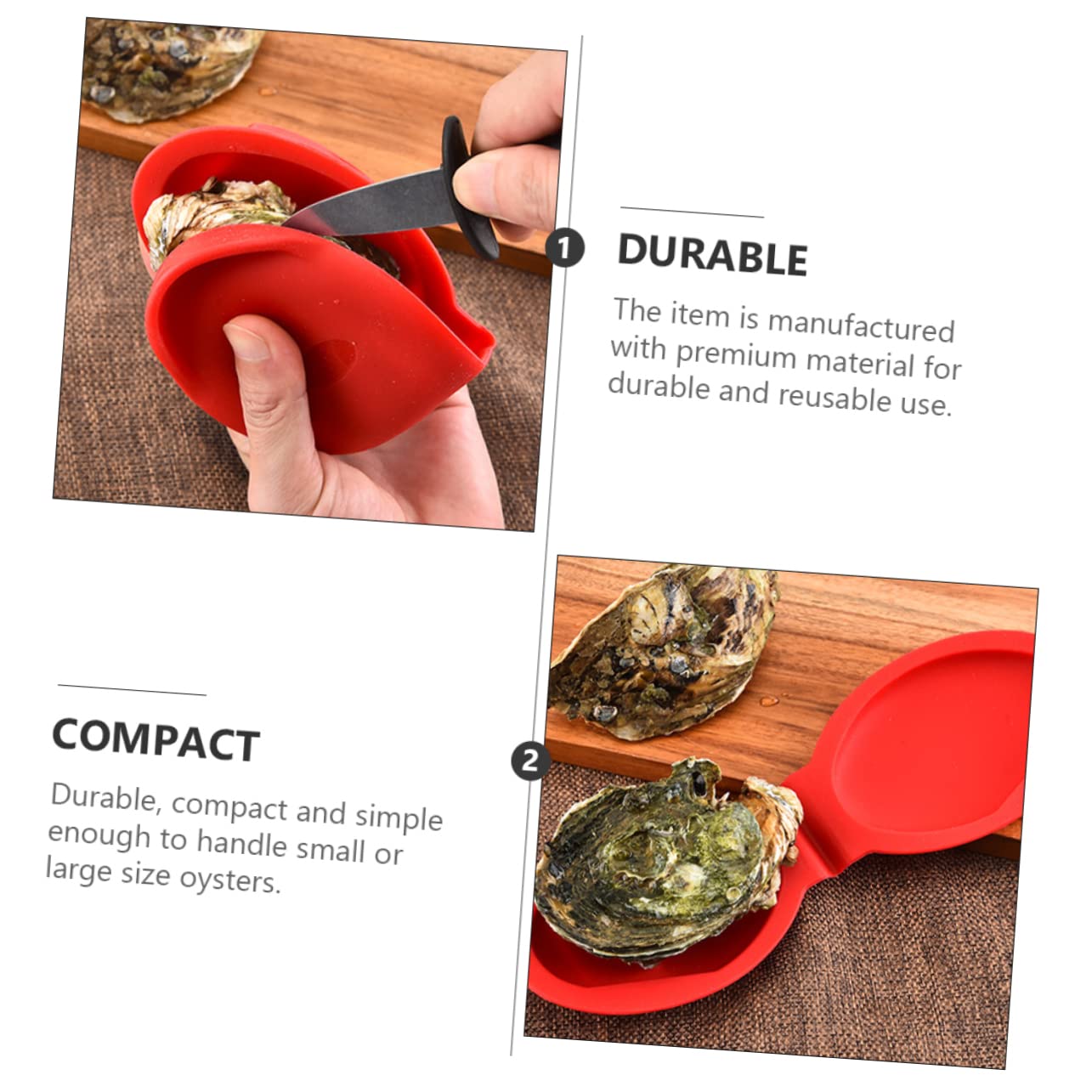 DOITOOL Heat Resistant Silicone Oven Mitts & Pot Holders - 1pc Kitchen Gloves for Baking, Grilling, Cooking - Non-Slip Shellfish Shucking Kit for Oysters, Seafood - Perfect for BBQ, Oven Use & Food Handling