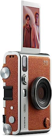 Fujifilm Mini EVO Hybrid Instant Film Camera (Brown) with 40 Sheets Film, 32GB microSD Card, Case & Accessories – Perfect for Travel, Parties & Creative Photography