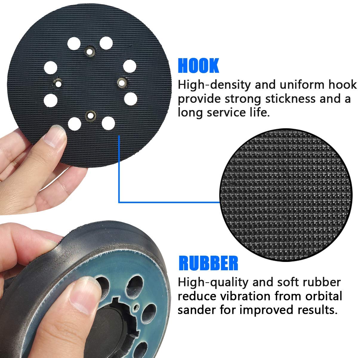 5-Inch Replacement Sanding Pads for DeWalt DWE64233 & N329079 - Compatible with DWE6423/6421 Series & DCW210B Random Orbital Sanders - Perfect for Woodworking, Furniture Refinishing & DIY Projects