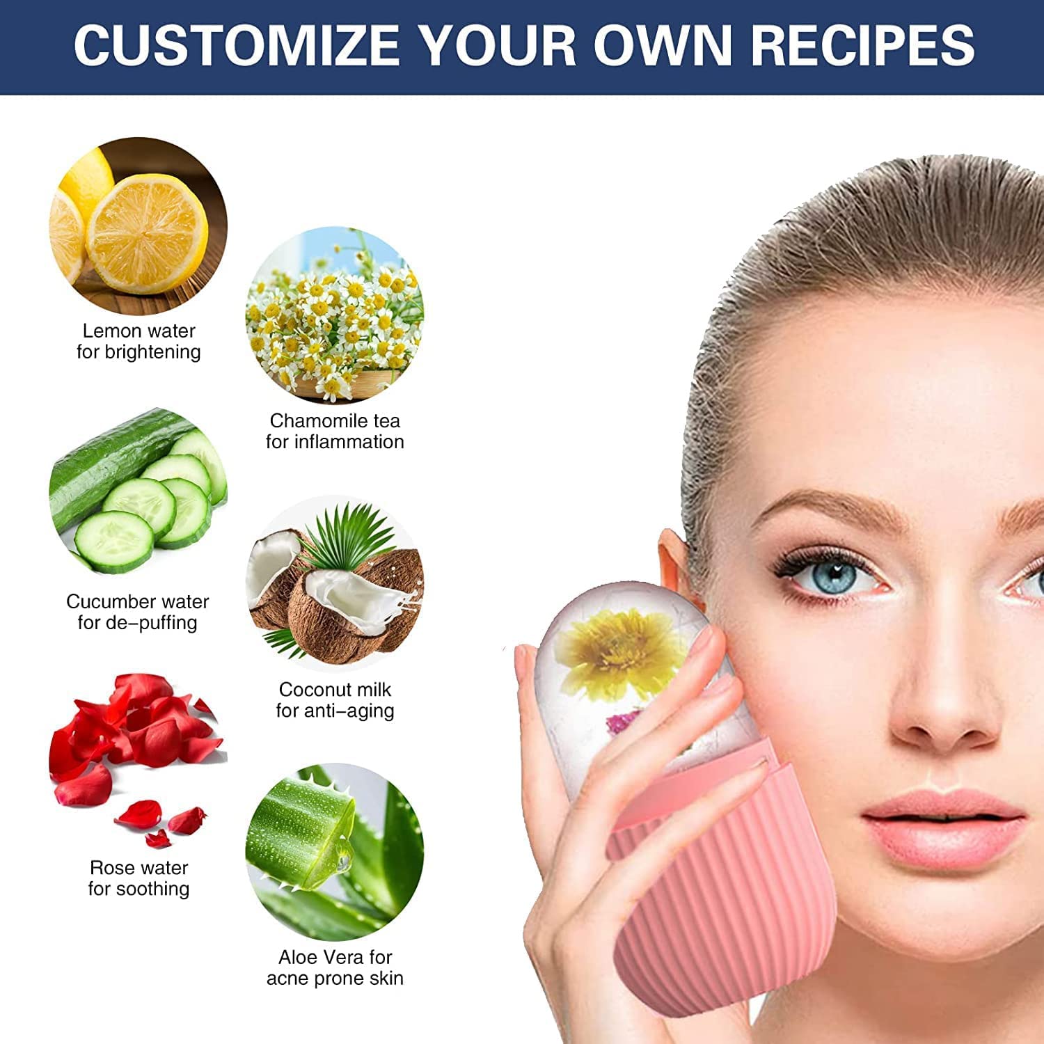METALIYA Ice Roller for Face - Cooling Facial Massager to Reduce Puffiness & Tighten Pores | Skin Glow Enhancer for Wrinkles & Fine Lines | Perfect for Morning Routine, Post-Workout Recovery & Spa Night Self-Care