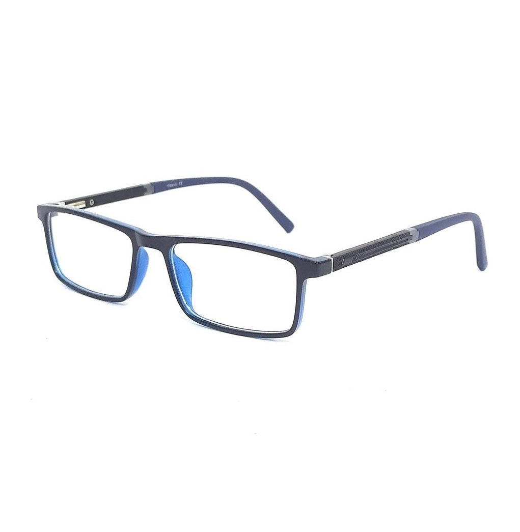 Blue Light Blocking Glasses - Rectangle Anti Glare Computer Glasses with Chashma Frame (66005) for Eye Strain Relief - Perfect for Office Work, Gaming & Screen Time