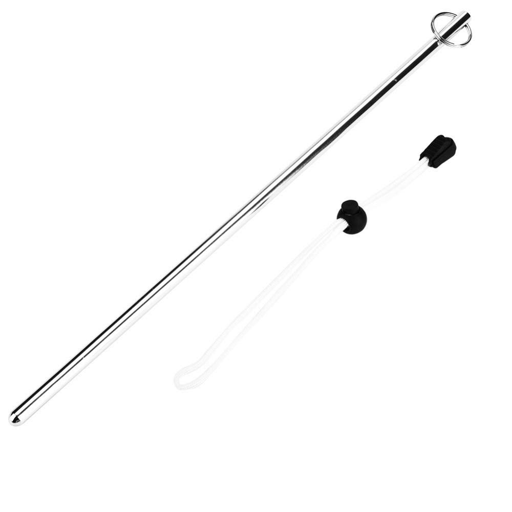 **Keenso Aluminum Alloy Diving Noise Maker Stick with Parachute Lanyard – Underwater Safety Tool for Scuba Diving, Snorkeling & Rescue Signaling (Silver with White Bracelet)**