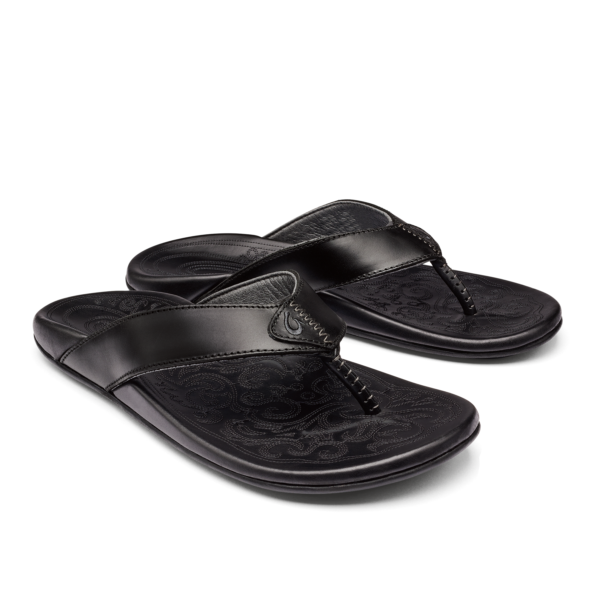 Mekila Men's Leather Beach Sandals - Black | Comfortable & Durable Flip Flops for Summer, Vacation & Outdoor Activities