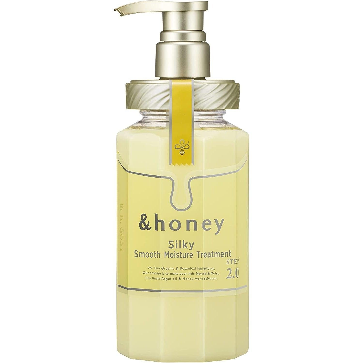&honey Silky Smooth Moisture Treatment 2.0 - Japanese Honey Deep Conditioner for Dry Damaged Hair (445g) - Hydrating Hair Mask for Frizz Control & Shine Boost