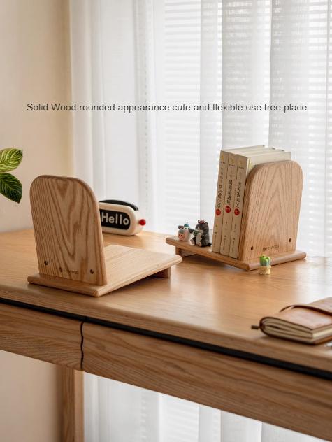 Oak Solid Wood Modern Desktop Small Bookshelf - Stylish Home Office Organizer for Books, Decor & Essentials | Perfect for Workspaces, Dorm Rooms & Living Areas