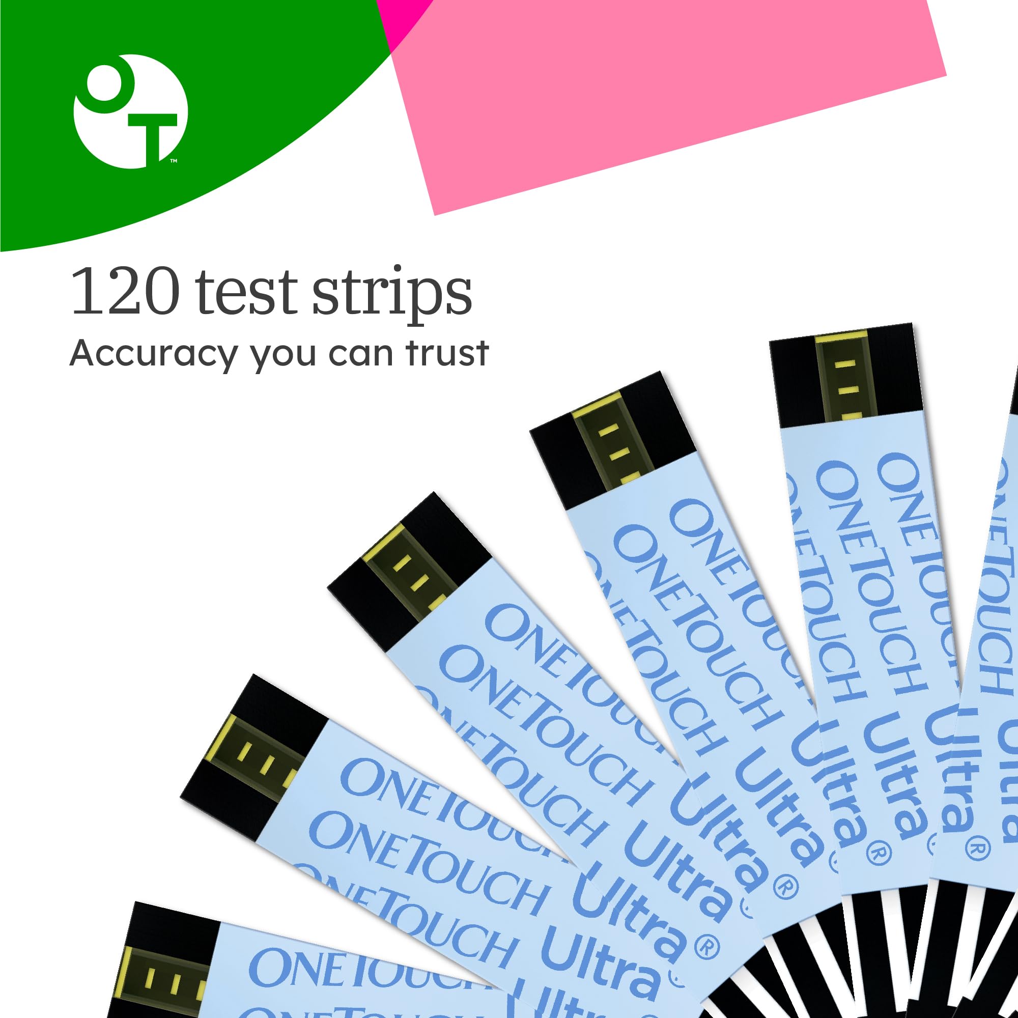 OneTouch Ultra Blood Glucose Test Strips - 120 Count (2 x 60 Strips) | Accurate Diabetic Testing Supplies for Diabetes Management | Compatible with OneTouch Glucose Meters | Home Use & Travel Friendly
