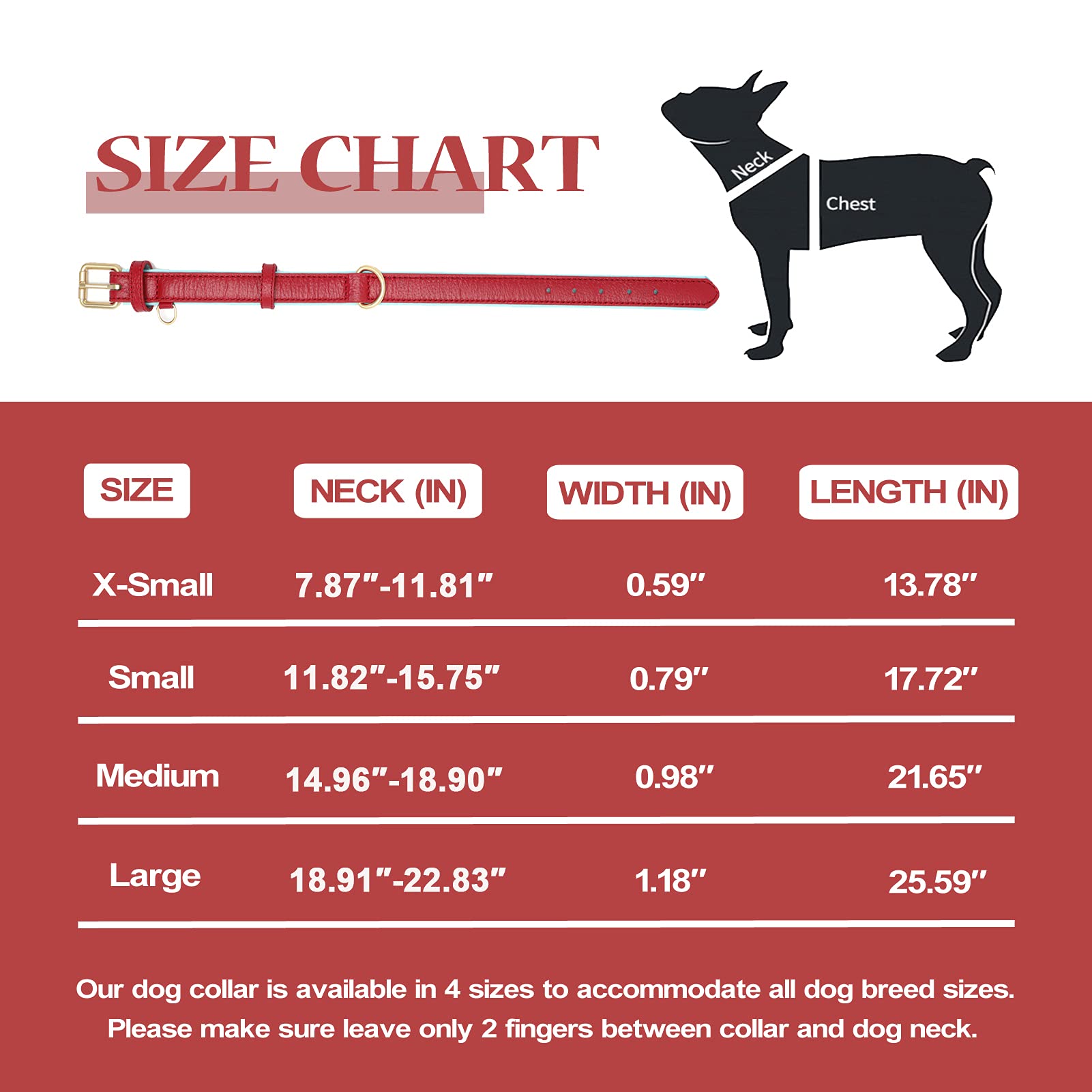 Premium Soft Padded Leather Dog Collar - Waterproof & Adjustable for Small, Medium, Large Dogs - Perfect for Daily Walks, Training & Outdoor Adventures