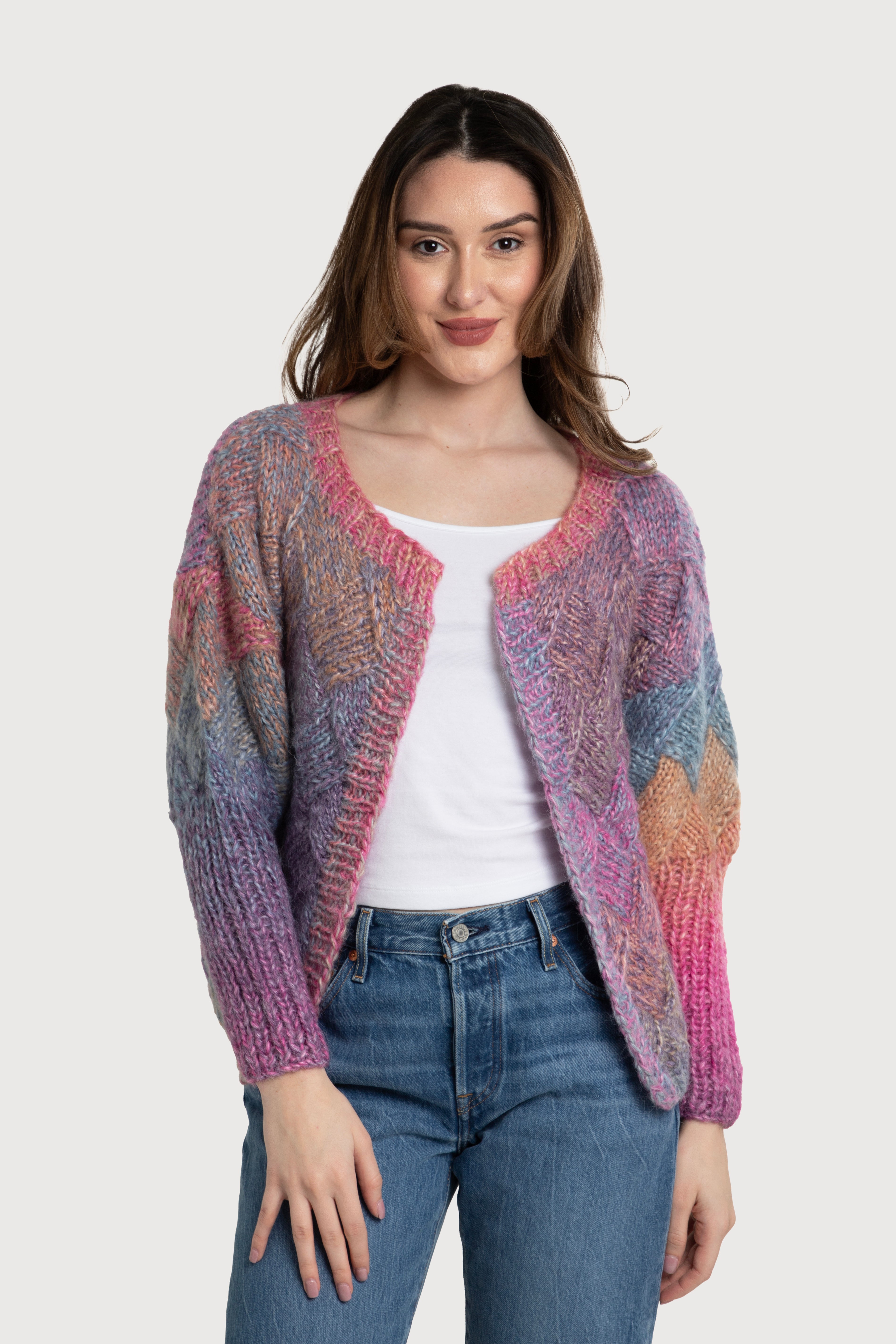 Cozy Knitted Cardigan for Women - Basket Weave Pattern Sweater | Perfect for Fall & Winter Layering, Office Wear & Casual Outfits