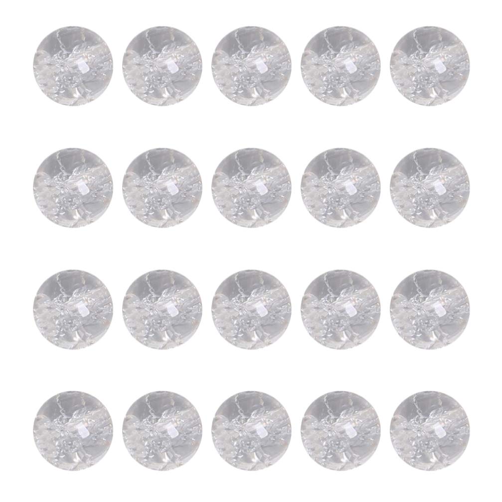 ARTIBETTER 40Pcs 10mm Round Jade Crystal Beads - Loose Quartz Gemstone Crackle Glass Beads for Jewelry Making, Necklaces & Bracelets (White) | DIY Craft Supplies & Handmade Jewelry Accessories