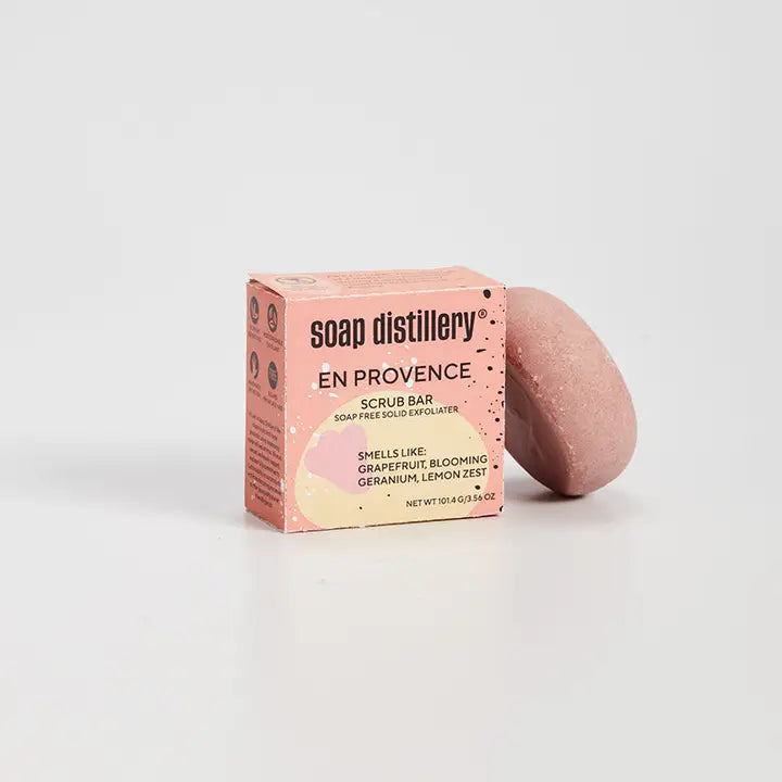 Soap Distillery En Provence Body Scrub Bar - Exfoliating & Moisturizing for Soft Skin | Perfect for Shower, Spa & Self-Care Routine