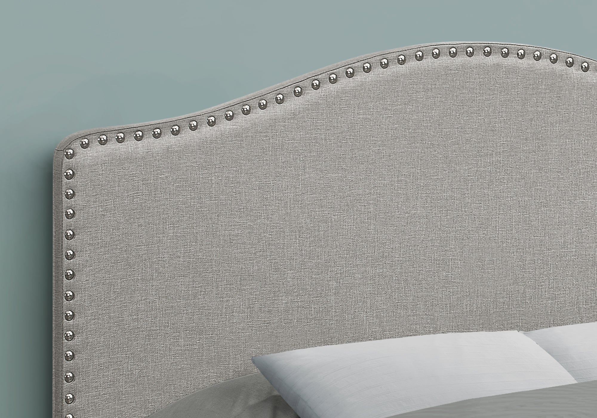 Full Size Grey Linen Headboard - Modern Upholstered Bed Frame Headboard for Bedroom Decor | Perfect for Master Bedroom, Guest Room & Dormitory