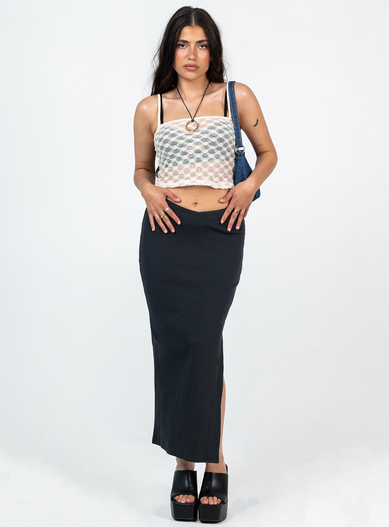 Abigail Midi Skirt for Women - Black Petite Size, A-Line Flowy Skirt for Casual & Office Wear | Perfect for Work, Date Night & Spring Outfits